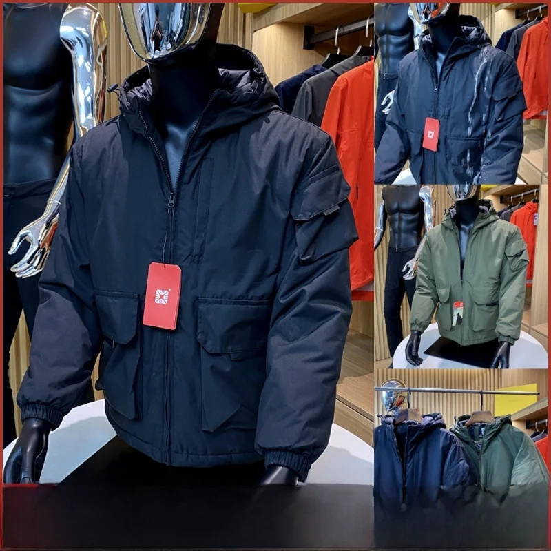 

Уличная мужская ветрозащитная водонепроницаемая новая осенне-зимняя рабочая одежда с капюшоном, свободная повседневная хлопковая куртка, модная молодежная подставка