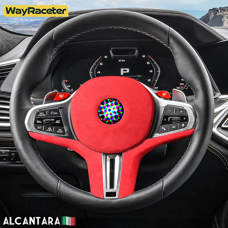 Alcantara Wrap Car Steering Wheel Airbag Interior Trim Cover For BMW X5 M F95 G05 X6 F96 G06 X3 G01 F97 X4 G02 F98 2022 2023