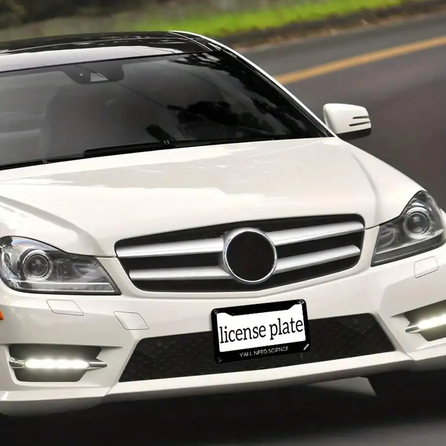 1 Elegant And Sturdy Car License Plate Frame, Made Of Waterproof Metal Material, Easy To Maintain, Perfect For Friends And