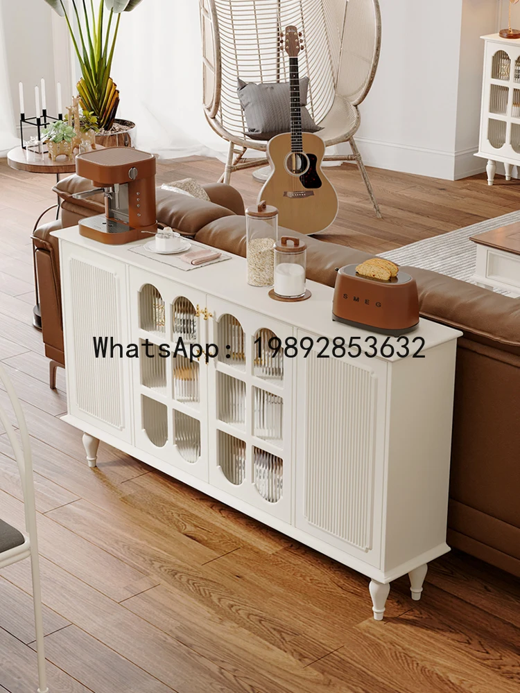 Aparador Vintage Q6, gabinete de entrada de alta gama de lujo ligero de estilo americano, gabinete de almacenamiento en habitación