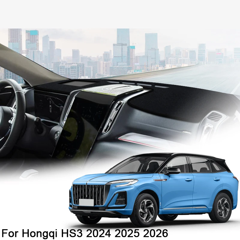 

Fit For Hongqi HS3 2024 2025 2026 Car Dashboard Protective Mat Shade Cushion Pad Rose Carpet Mat Cover Automobiles Accessories