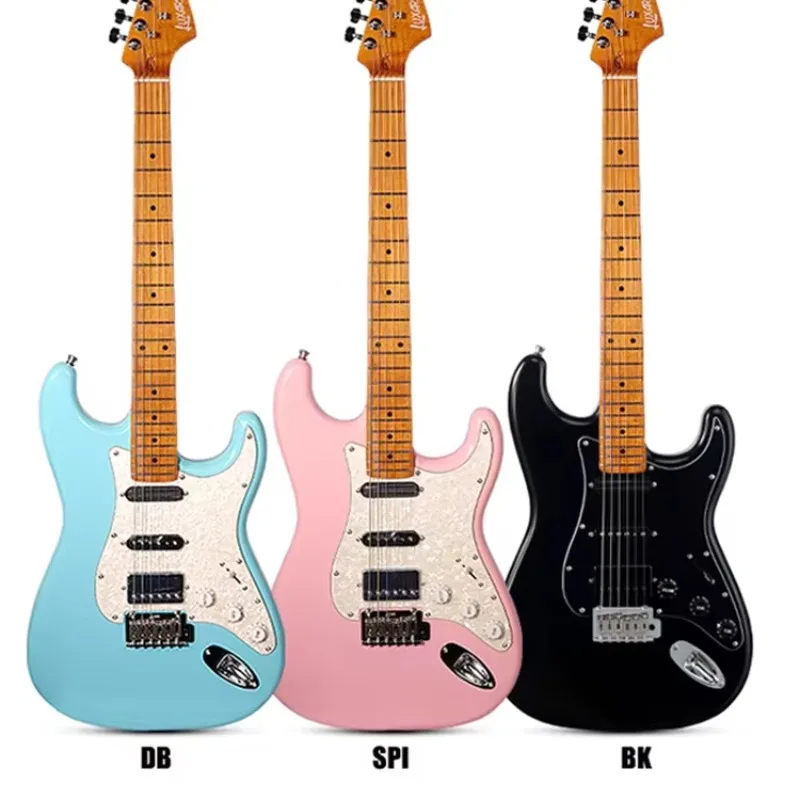 OEM/ODM Bulk High Grade S-G20 ST Electric Guitar 22 Stainless Steel Rounded Frets 2-Point Tremolo Bridge Guitar Electric