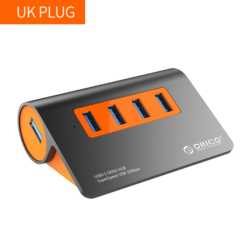 ORICO USB 3.1 HUB 10 Gbit/s USB HUB Aluminium USB3.1 Splitter mit 12 V Netzteil für Desktop Laptop PC Computer Zubehör