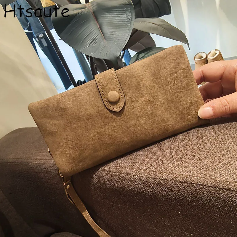 Dompet Wanita Panjang/Pendek, Sederhana, Resleting Vintage, Kapasitas Besar, Banyak Slot Kartu, Dompet Koin