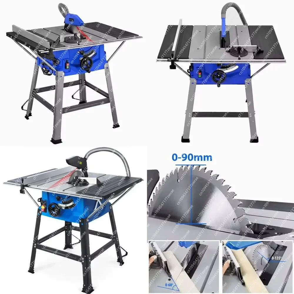Portable 1800W Circular Saw 10 Inch DIY Wood/Aluminum/Metal/PVC Plastic Cutter Woodworking Horizontal Blade 220V Motor
