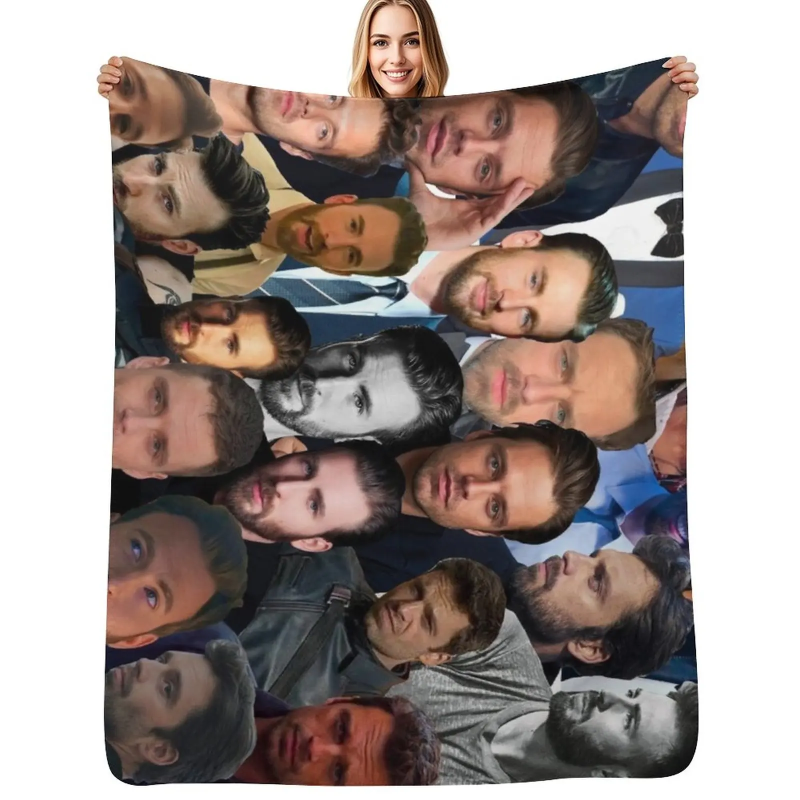 

Chris + Sebastian Photo Collage Throw Blanket Stylish Decor Blanket Gift for Friends Roommate