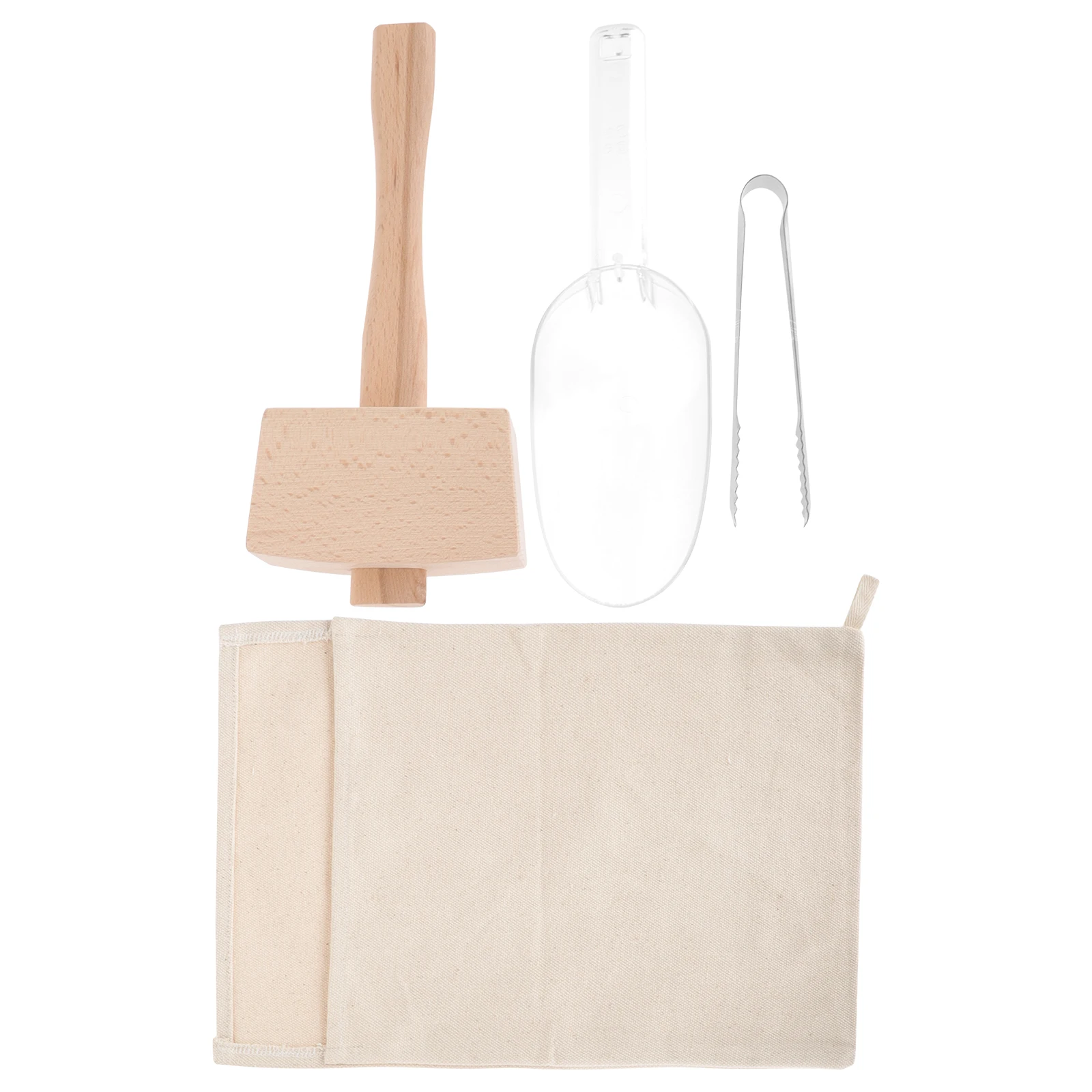 

1 set Bag Set Crushed Bag for Bar Restaurant Kitchen Foldable Scoop Holder Manual Hammer Mallet Diy Picnic Tools