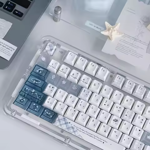 Star of The Universe Theme Keycap PBT+PC Custom Cute Minimalist Keyboard Cap Cherry Profile KeyCap for Mechanical Keyboard Gift