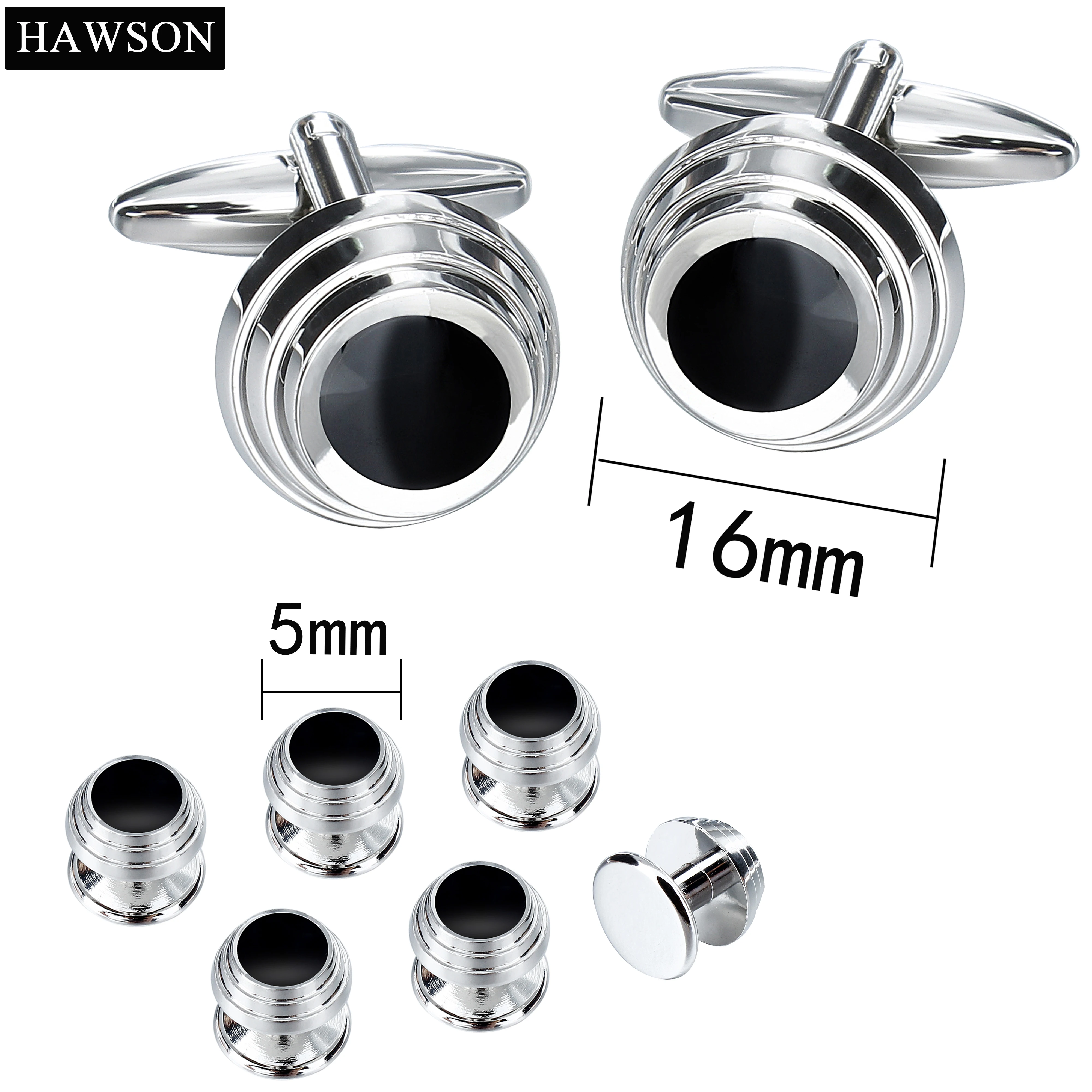 HAWSON Men's Enamel Cufflinks Set,Men Fashion&High Quality Tuxedo Shirt Jewelry or Accessories