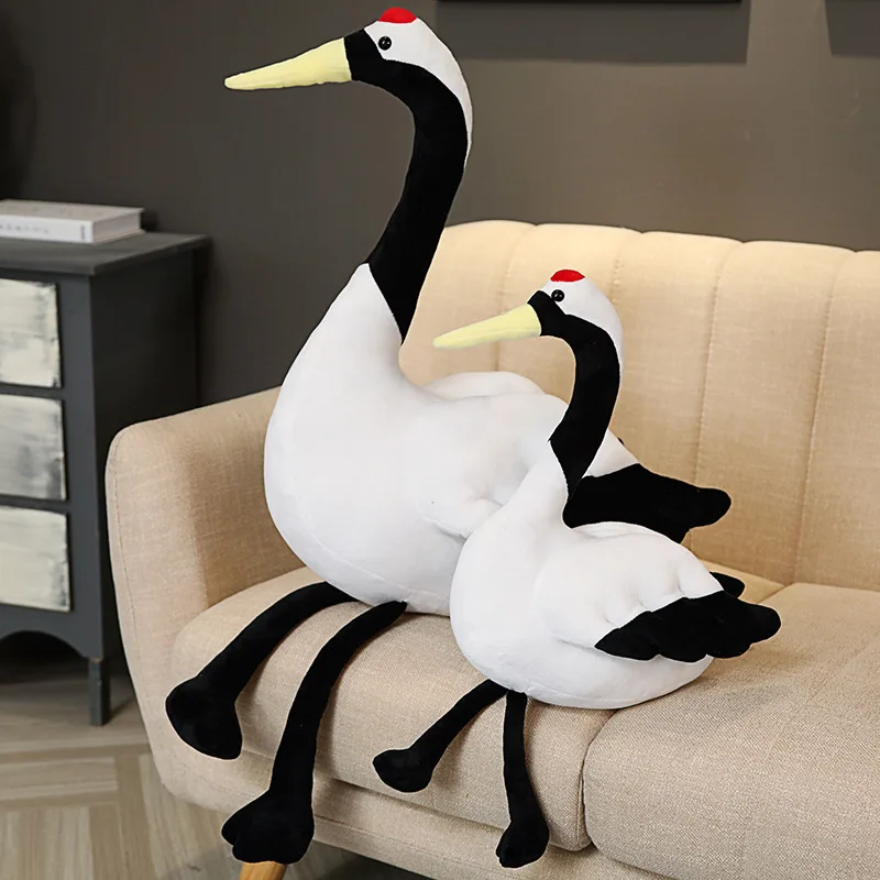 Simulation Red Crowned Crane Plush Toy Cute Bird Stuffed Animals Plushies Dolls Home Decoration Photography Props Birthday Gifts