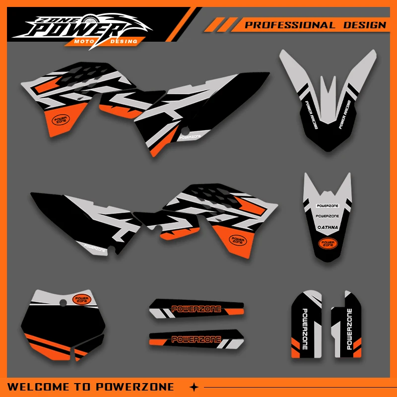 

POWERZONE мотокросс команда графический фон наклейки наборы наклеек для KTM SX 65 2009 2010 2011 2012 2013 2014 2015 по индивидуальному заказу 03