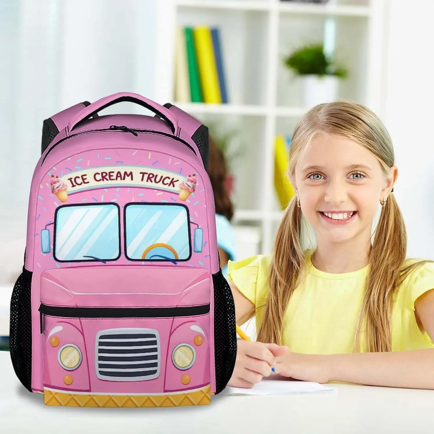 Backpack for Girls -  Ice Cream Truck Backpacks for Kids - Lightweight Toddler School Bag for Kindergarten
