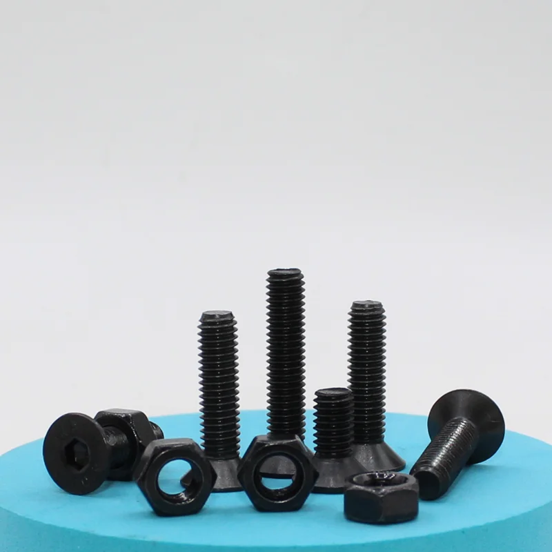 Inbus schraube und Mutter din7991 m2 m3 m4 m5 m6 schwarz Klasse 10,9 Kohlenstoffs tahl Sechs kant buchse flache Senkkopf Inbus schraube – Detail 5