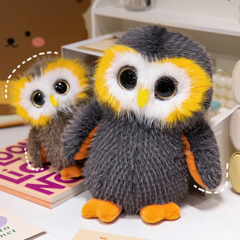 20/27/33CM Cute Big eyed Owl Plush Toy Soft PP Cotton Filled Bird Doll Warm Companion Doll Gifts For Girls And Boys