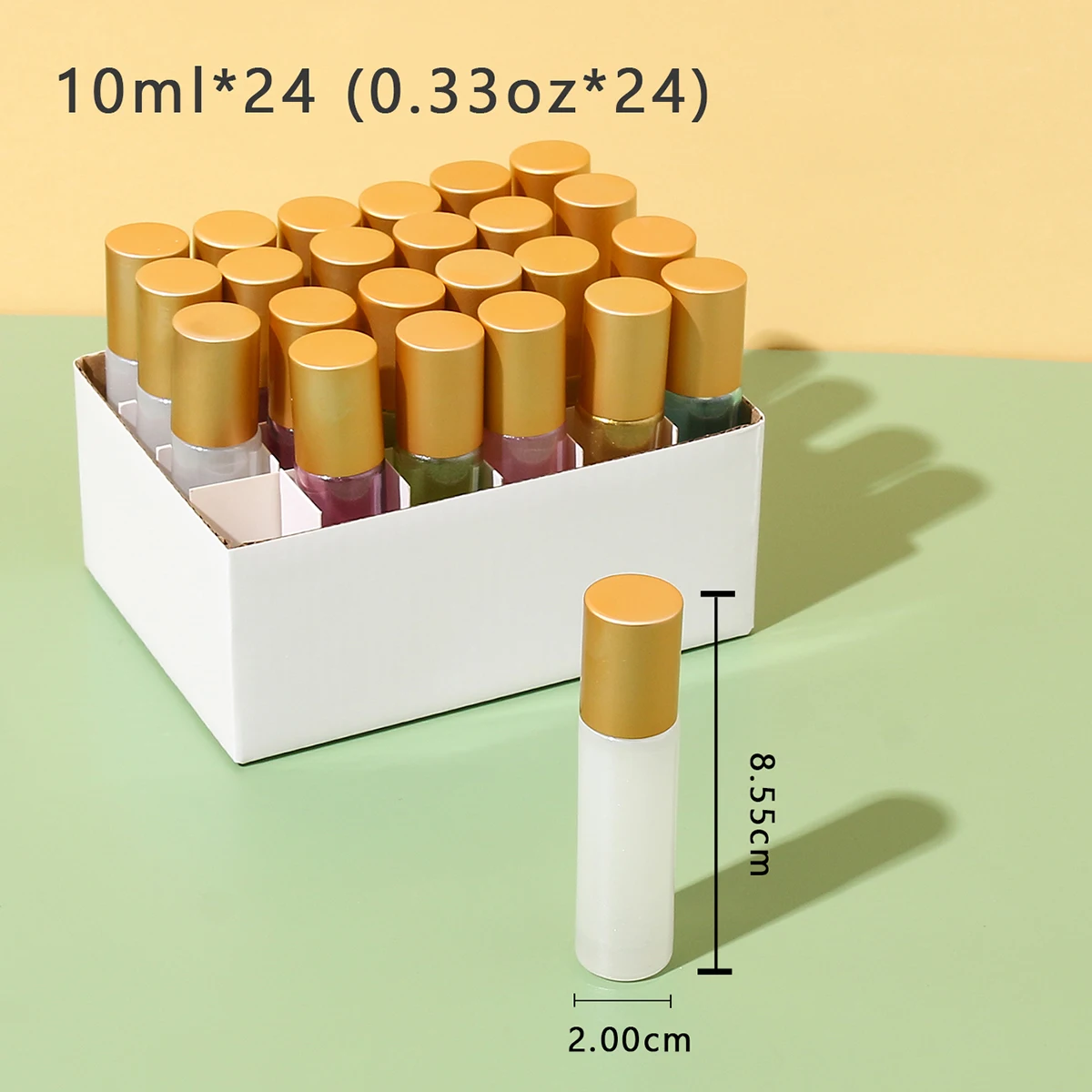 24 قطعة 10 مللي زجاجة عطر فارغة ملونة قابلة لإعادة الملء للزيت العطري زجاجة عطر قابلة للطي مع قمع وفتاحة وقطارة