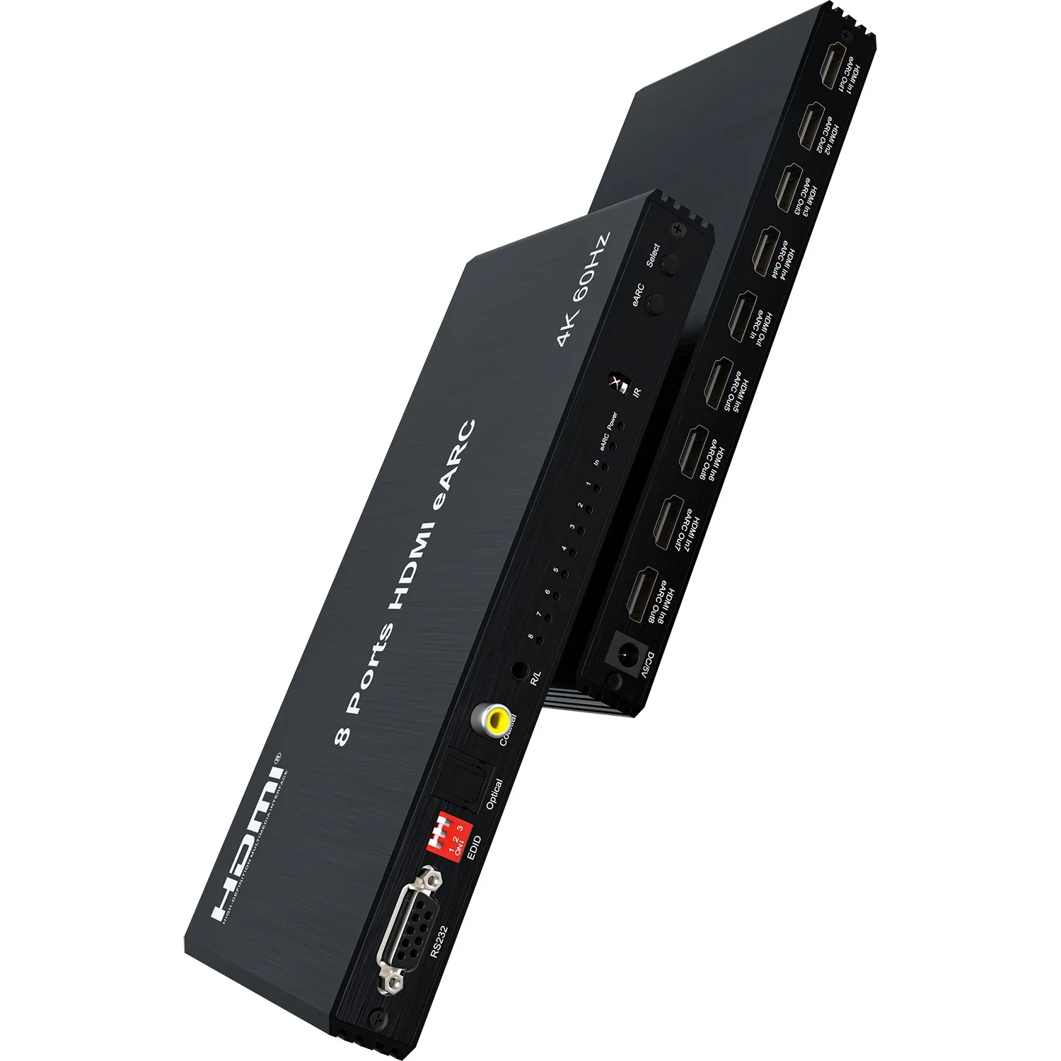 8 Channel HDMI EARC Switch Splitter Audio Extractor 1 in 8 Out Audio Return 1x8 Vs 4K 60Hz 8x1 HDMI Switcher Video Converter