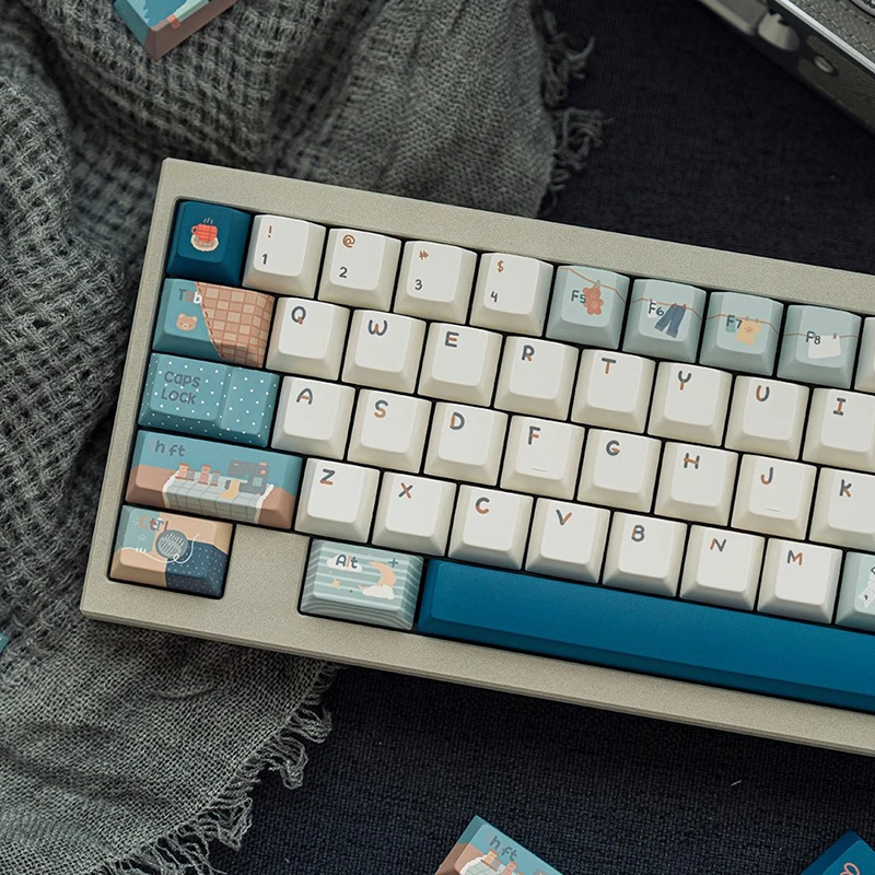 FBB Keycaps Mechanical Keyboard MX Switch Sewing Cute  PBT Key Cap Gaming And Office DIY Accessory 60% 75% 80% 96% 100% Lay-out