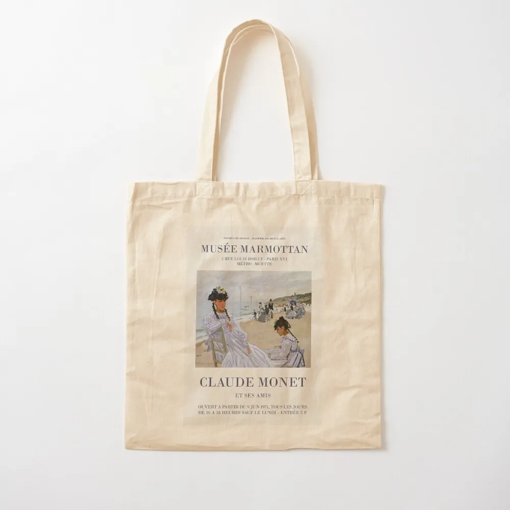 

Claude Monet Exhibition Poster Tote Bag reusable grocery bags woman shopping bag