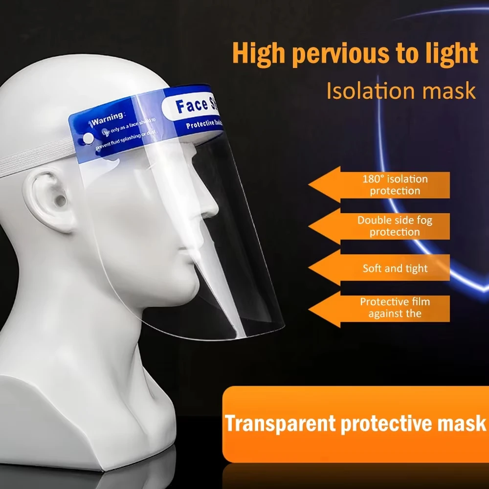Transparent Protective Mask Full Face Shield Masks Anti Saliva Splash-proof Protect Eye Full Face Mask Cover Protective Clear