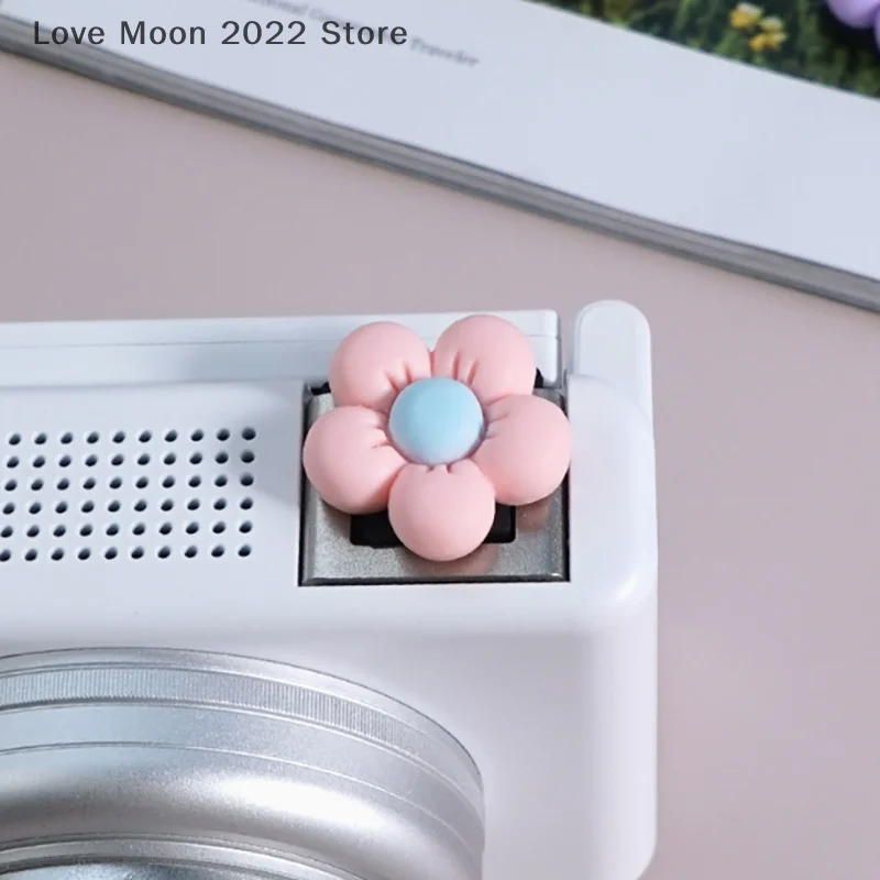 3d bonito flor câmera sapata capa de silicone macio universal flash protetor sapato frio flash boné protetor para a7c2/a6400