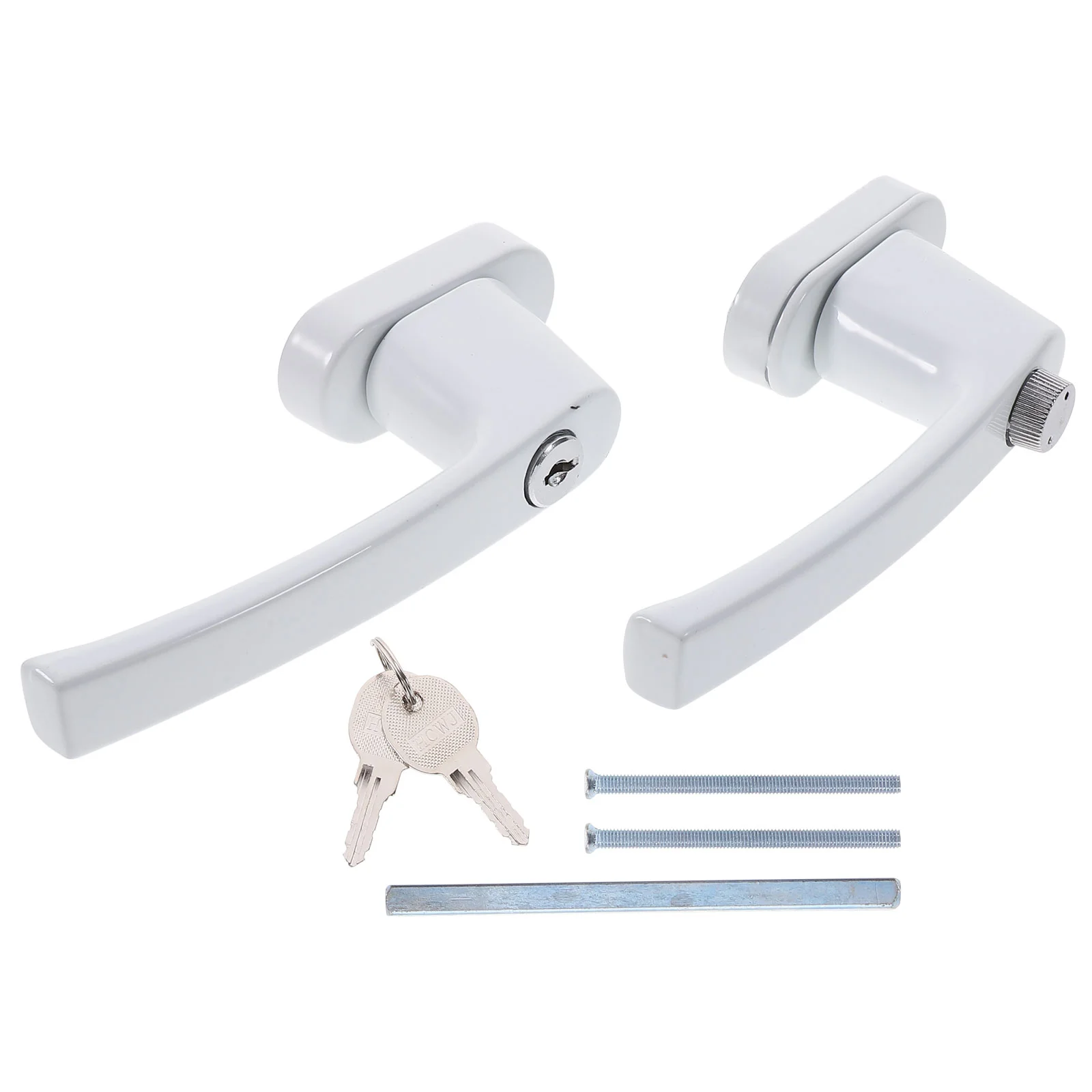 Two End Lever Zinc Alloy Thickened Solid Crank Handle Keys Door Window Security Lock Easy Install Sturdy Structure Indoor