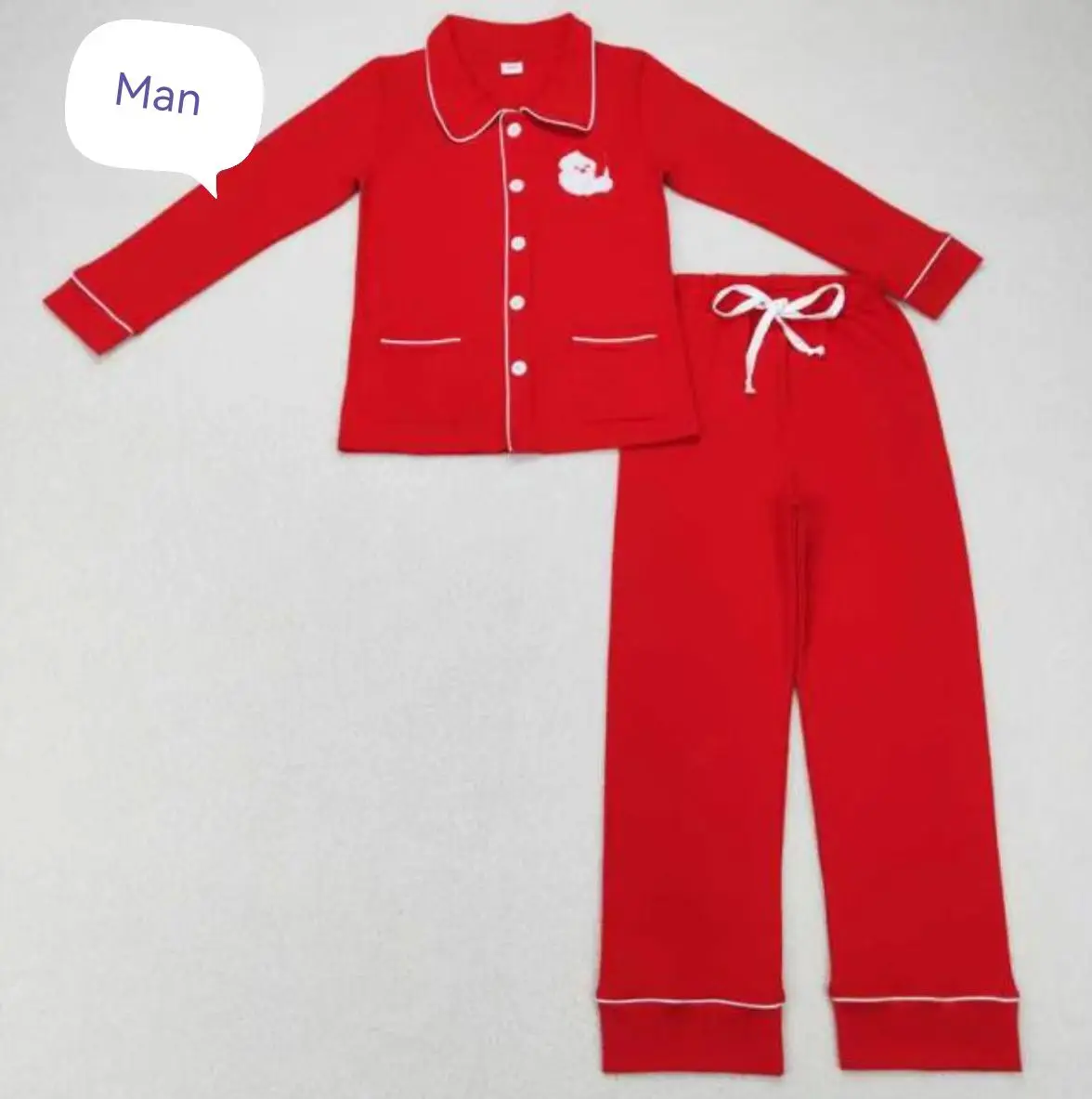 Christmas Family Matching Clothes Kids Pajamas Rompers And Adults Outfits Red Cotton Children Boutique Clothes image 2