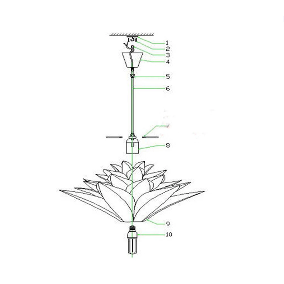 

Lotus Shape Ch Ceiling Lamp Pendant Light Hanging Lighting American Style Home Decor Bedroom Living Room