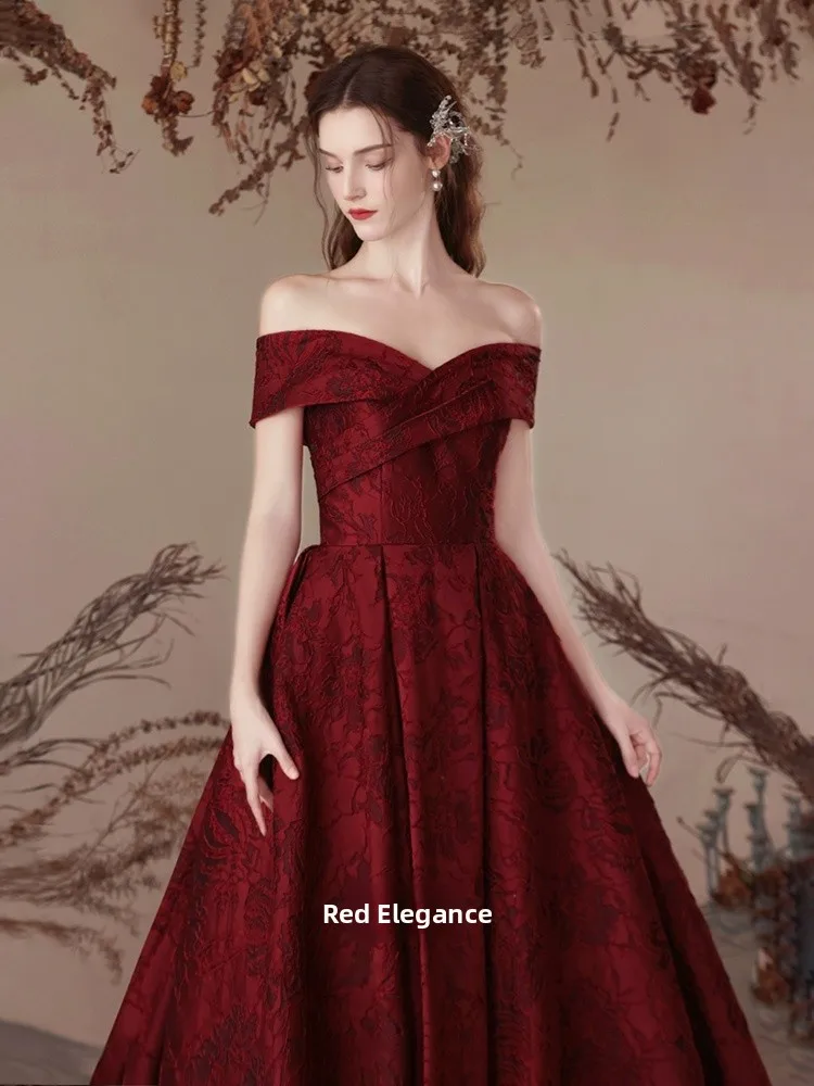 

Ele Satin One-oulder Wedding Dr Floral Embroidery Simple Chic Bridal Gown Vintage Sle Floor-Length Evening Dr