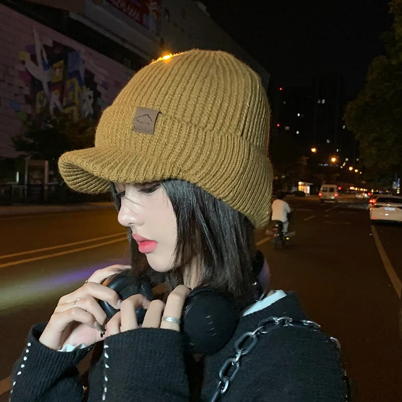 Windproof Winter Cap Velvet Warm Ear Protection Woolen Knit Hat Eyewear Fashion Hundred Hat Women