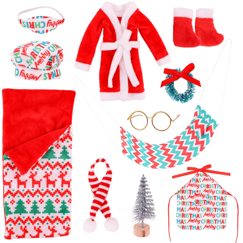 

Christmas Gifts Doll Accessories Set Doll Christmas Dress Up Sleeping Bag Hat Socks Scarf Set