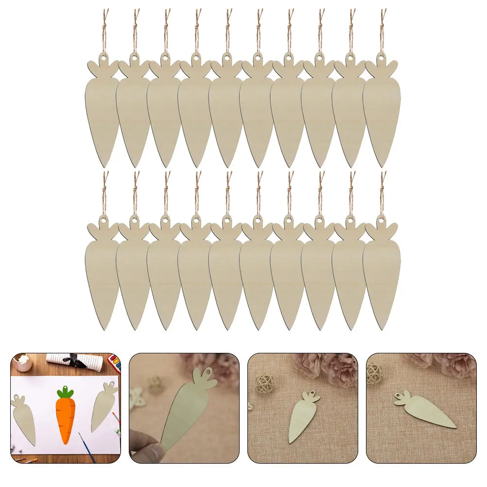 

20Pcs Wooden Easter Carrot Cutouts Unfinished Wood Tags DIY Crafts Decorations Easter Carrot Cutout Blank Cutouts