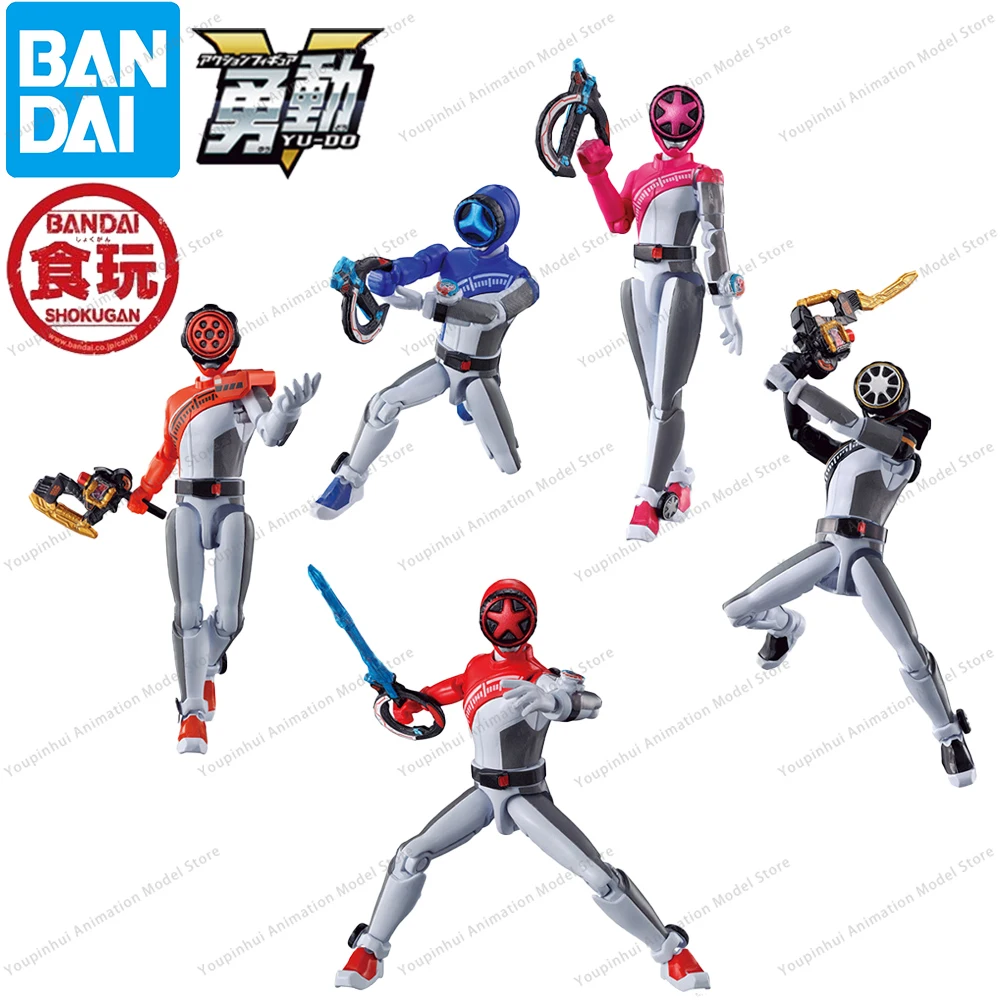 Original Bandai Shokugan Yu-Do Bakuage Sentai Boonboomger 5Pack Set Anime Birthday Gifts Candy Model Toys for Fans Kids