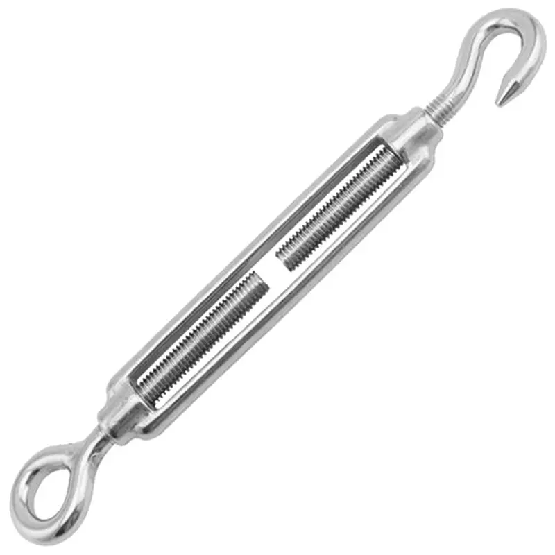 AFOURT-1Set Spannschloss mit Schraube, Silber, Edelstahl, Haken-Öse, Drahtseilspanner – Detail 5