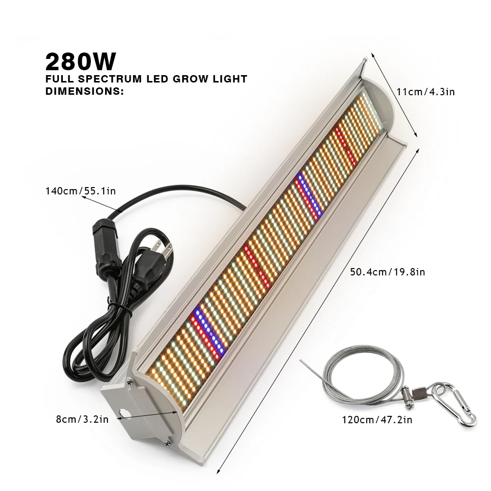 LVJING 280W Full Spectrum LED Grow Light 560Leds Phytolamp for Hydroponics Indoor Seedling Flower Vegetable Growbox