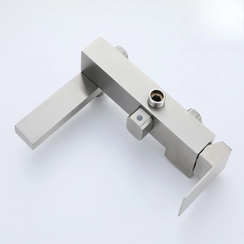 Three-function square elongated rotating nozzle comfortable and easy to clean stainless steel shower set