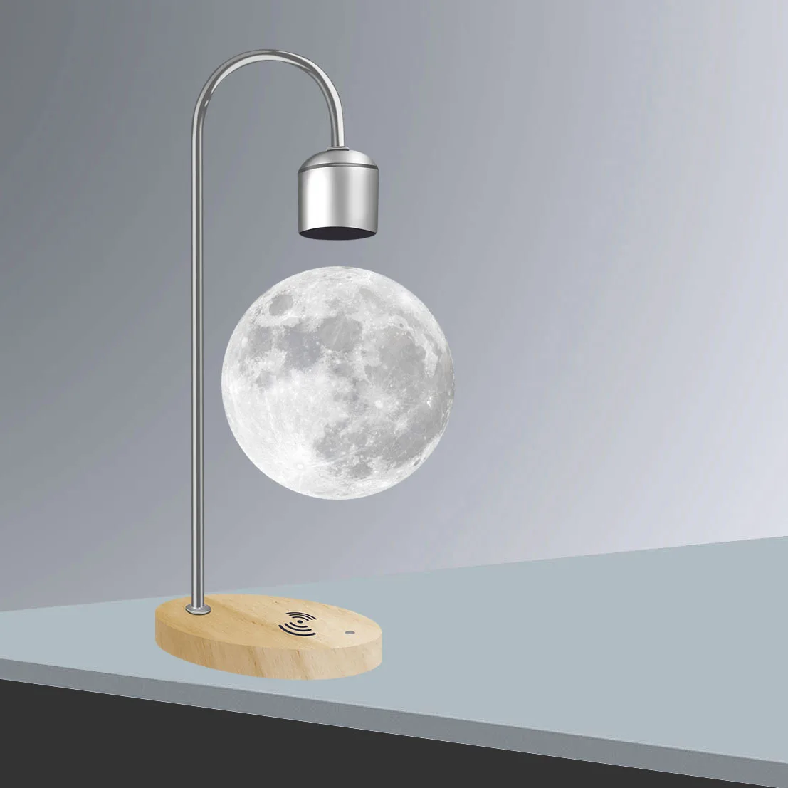 Lampe de bureau LED suspendue en forme de lune, impression 3D, sans couture, créative, décoration de la maison, veilleuse