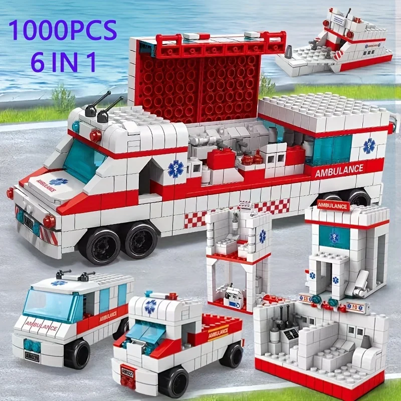 Building blocks for ambulances  Car Ambulance Model Educational Toys, Speed Vehicle High Tech Building Blocks, Birthday Gifts