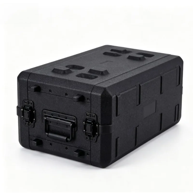 PE Plastic Flight Case 4U Audio Amplifier Rack Cabinet Microphone Storage Box Stage Sound Gear Protective Transport Container