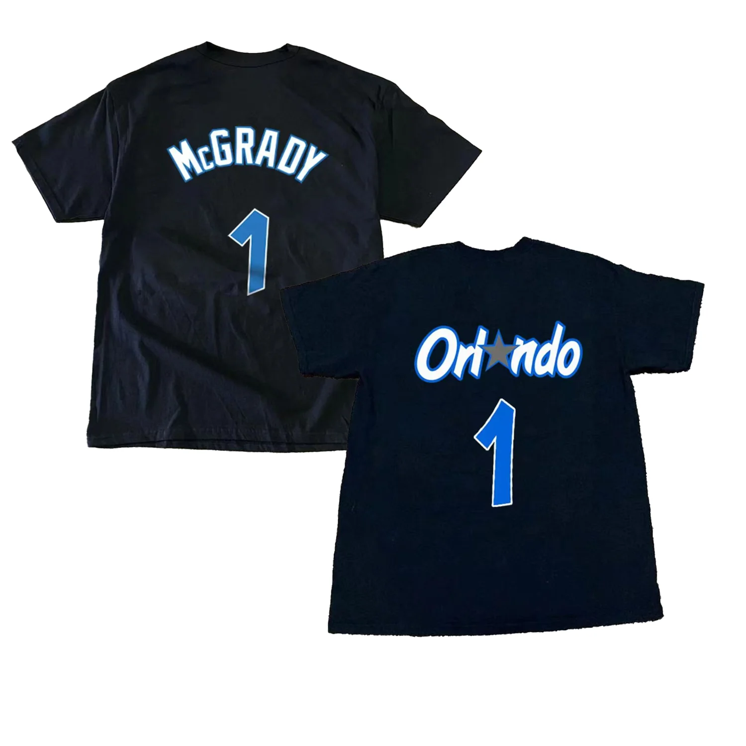 Magic McGrady O 'Neal 260 Of Grams Heavy Cotton! Orlando Vintage Oversize Hiphop Street T-shirt Men's Women's Short-Sleeved Tops