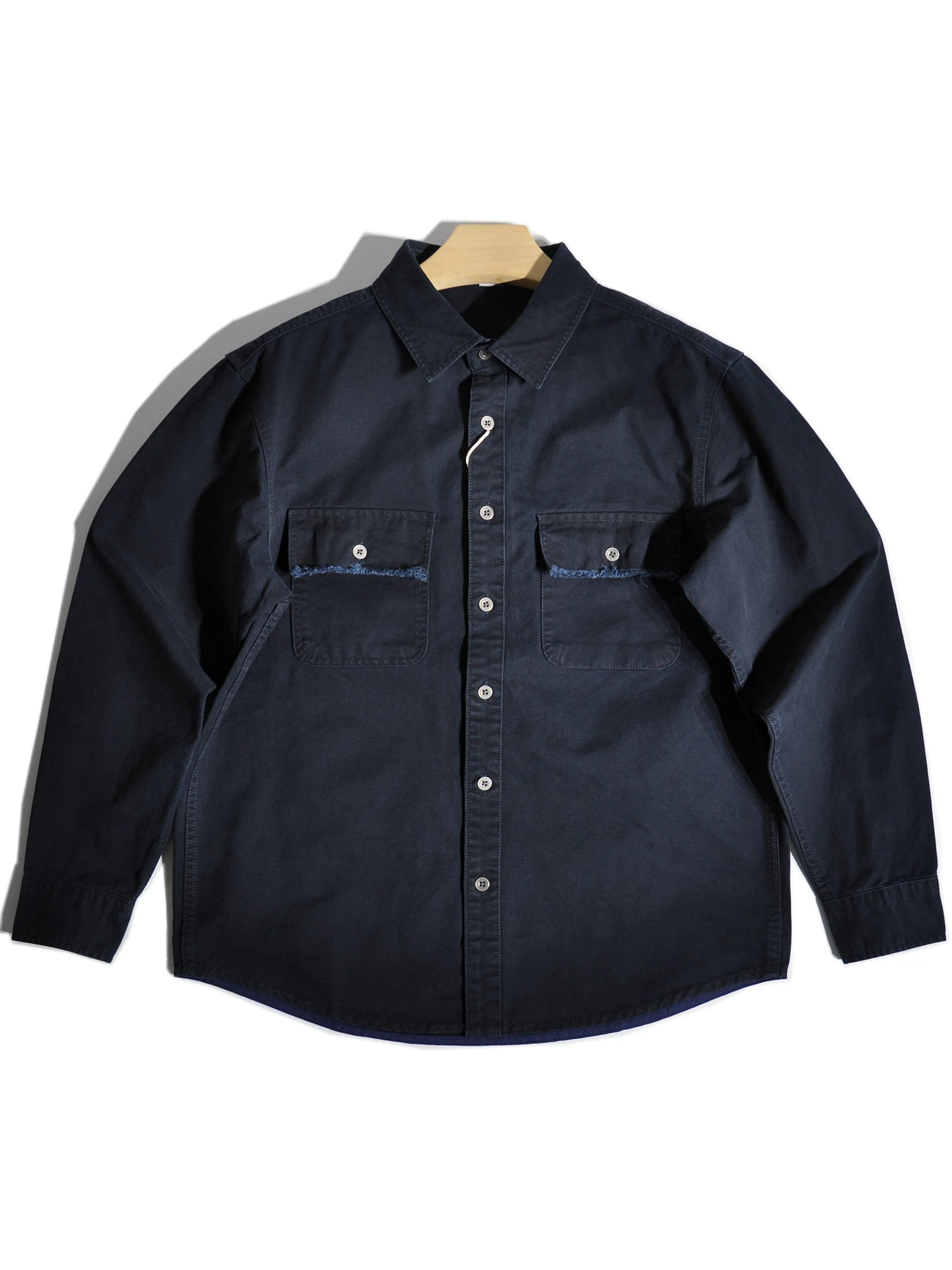 

Heavyweight American Khaki Retro MelaD Long Sve irt Pure Cotton Workwear Casual Outerwear Loose Fit Youthful Sle