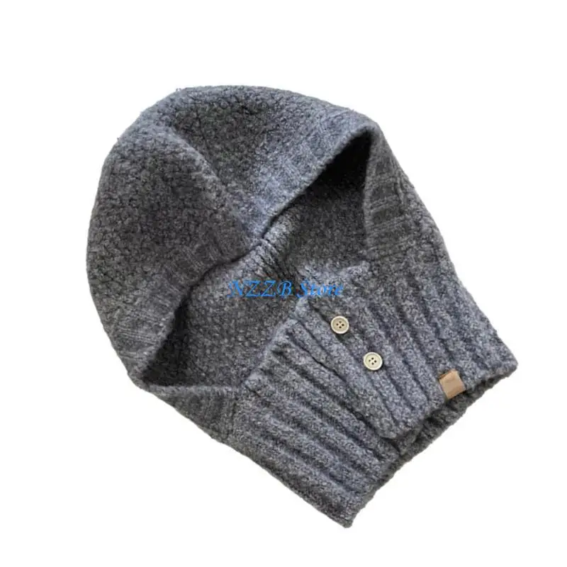 T21F بالاكلافا الملونة للارتداء في الهواء الطلق مع قبعة متماسكة لتدفئة الرقبة في الشتاء #4