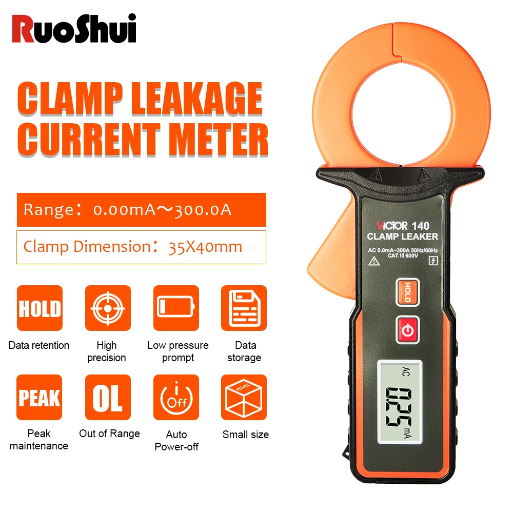 VICTOR Digital Clamp Meter Multimeter Amp Clamp AC Current 60.00A AC/DC Voltage Resistance Continuity Electric Multimetro Tester