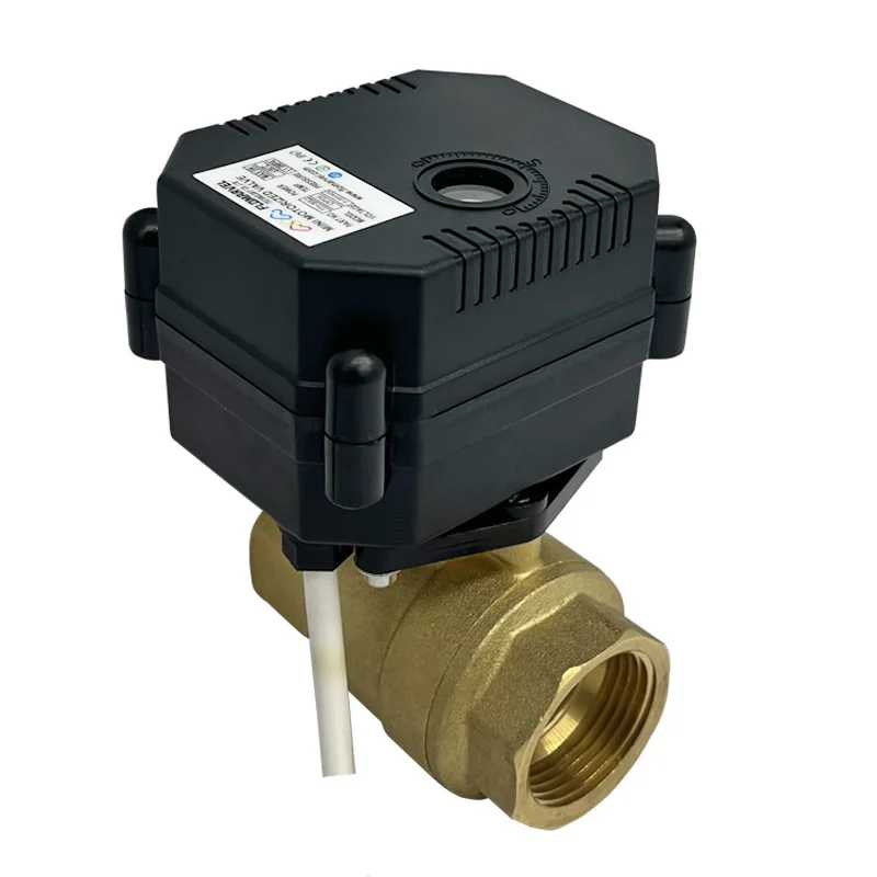 Electric control spring return brass  motorized ball valve for automatic water air flow quick shut off