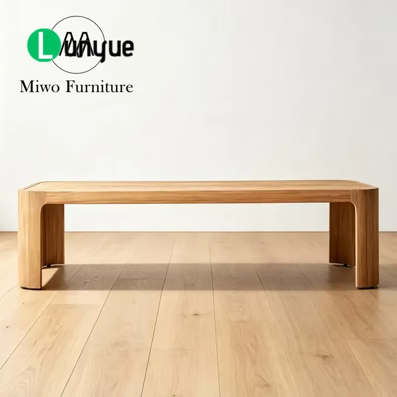 Solid Teak Wood Rectangular Coffee Table Waterproof UV Proof Luxury Outdoor Furniture for Hotel Lobby Terrace Garden Living