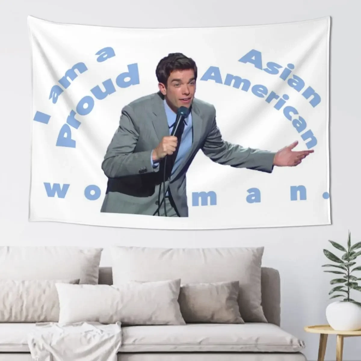 

John Mulaney as an asian woman Tapestry Wall Decoration Items Korean Room Decor Bathroom Decor Room Decor Cute Tapestry