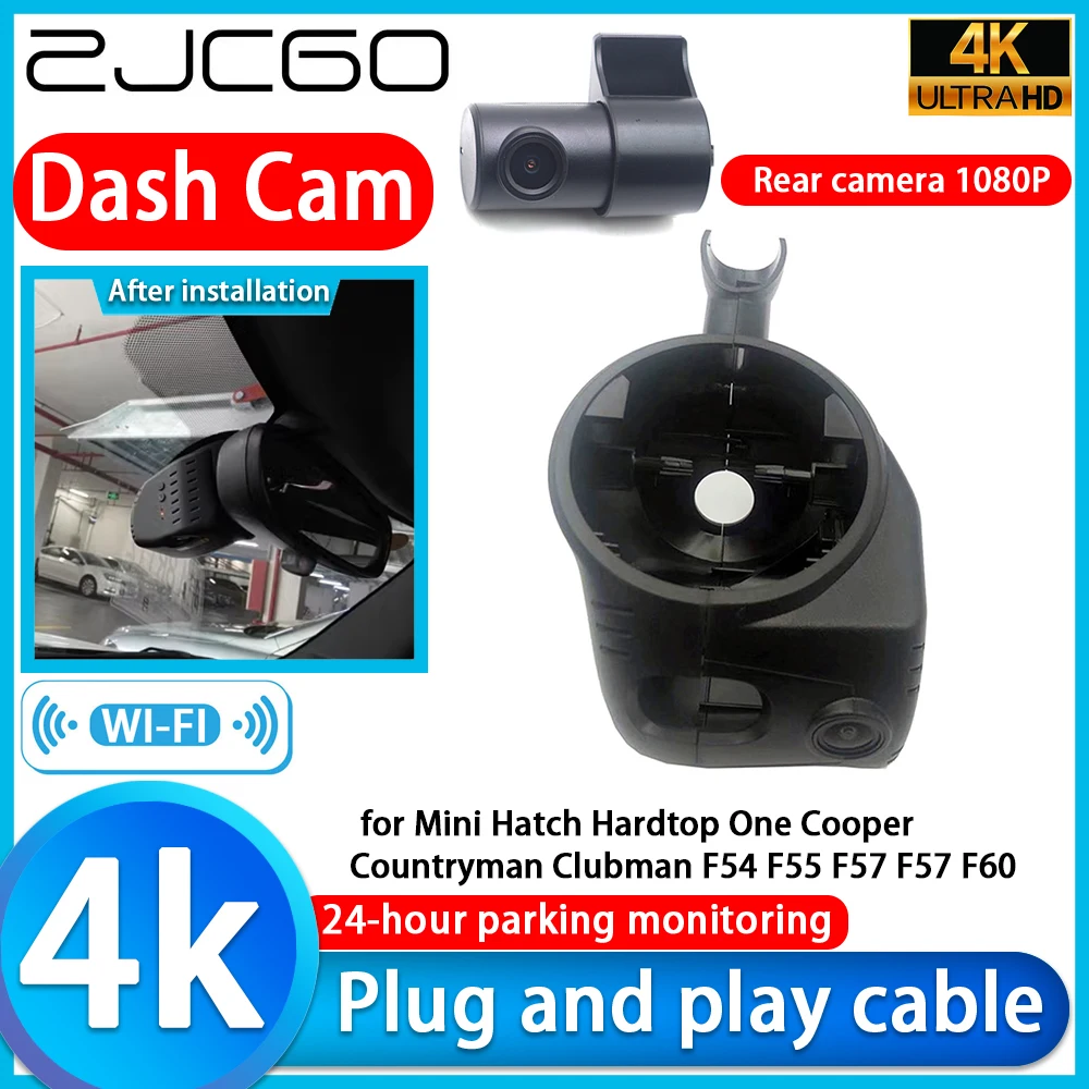 ZJCGO for Mini Hatch Hardtop One Cooper Countryman Clubman F54 F55 F57 F57 F60 4K DVR Dash Cam Camera Lens Video Recorder