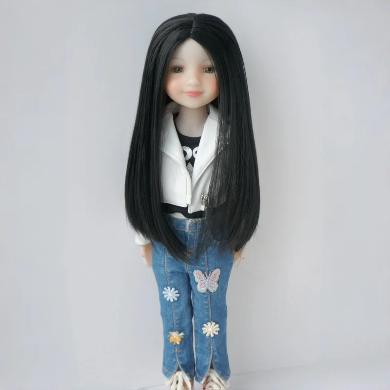 JD847 8-9inch 1/3 SD DOD BJD Wigs Mid Long Parting Straight  Soft Synthetic Mohair Doll Hair