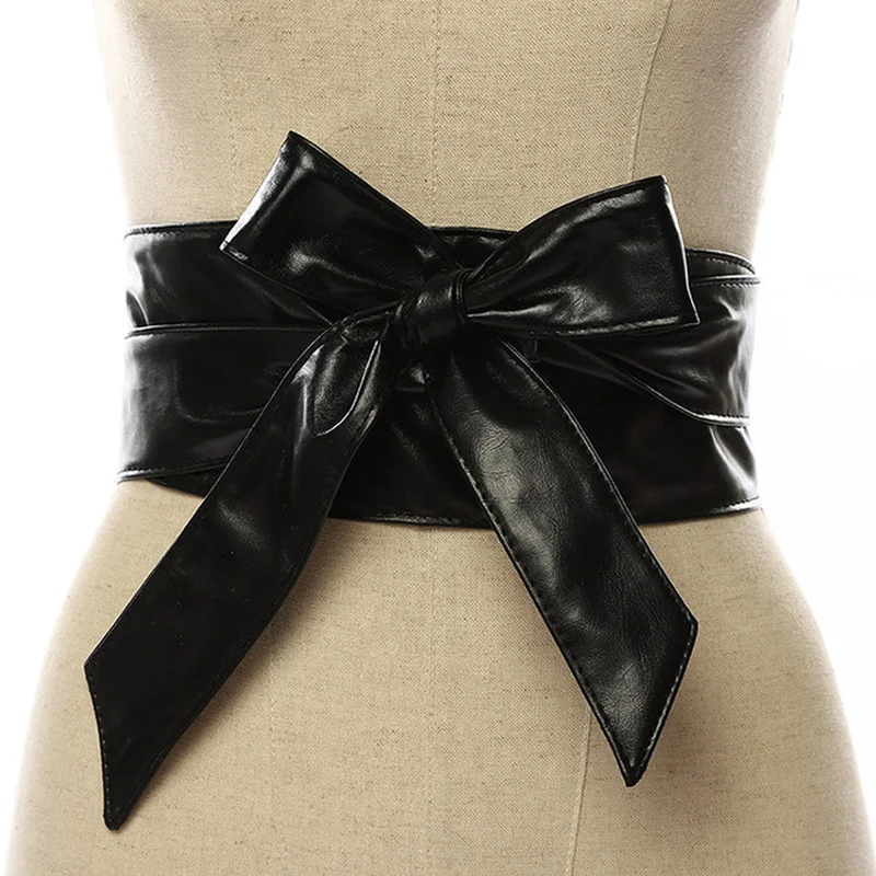 Fashion Girdle Female All-match Women\'s Dress Accessories Wide Bowknot Belt Length and Width