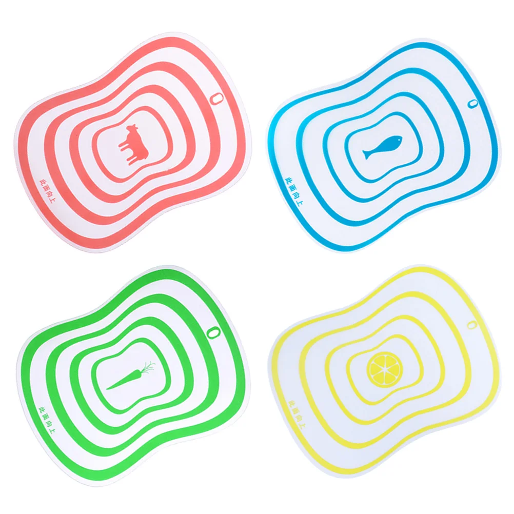 

4pcs Kitchen Resin Frosted Cutting Board Non-slip Fruit Chopping Boards Transparent Chopping Block (Small Size, Random Color)