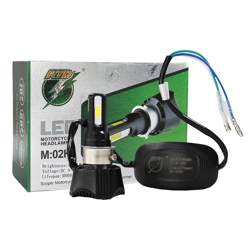 High Power All in One RTD Motorcycles M02H Headlight LED Bulb AC&DC 42W 4400LM H4 HS1 H6 S2 BA20D P15D High/Low Beam for ATV UTV